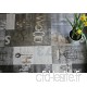 WJDhome facile à nettoyer  gris foncé vintage  Luxe  motif en relief 140cmx300 cm. de haute qualité  facile à nettoyer en toile cirée - B076H67F68